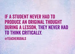 The goal of a lesson must go beyond repeating or memorizing what you or the book said #studentled #DepthofKnowledge