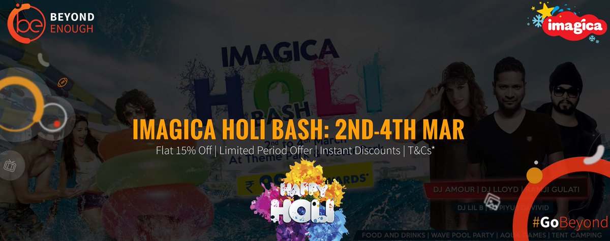 00ankitkatiyar's tweet photo. Join Imagica Holi Bash  2 4 March, Celebrate #HoliWithGoeventz at ImagicaWaterPark Mumbai #Holi2018 tickets: https://t.co/MFnoINnRn3 https://t.co/Ugy2YSVOKk