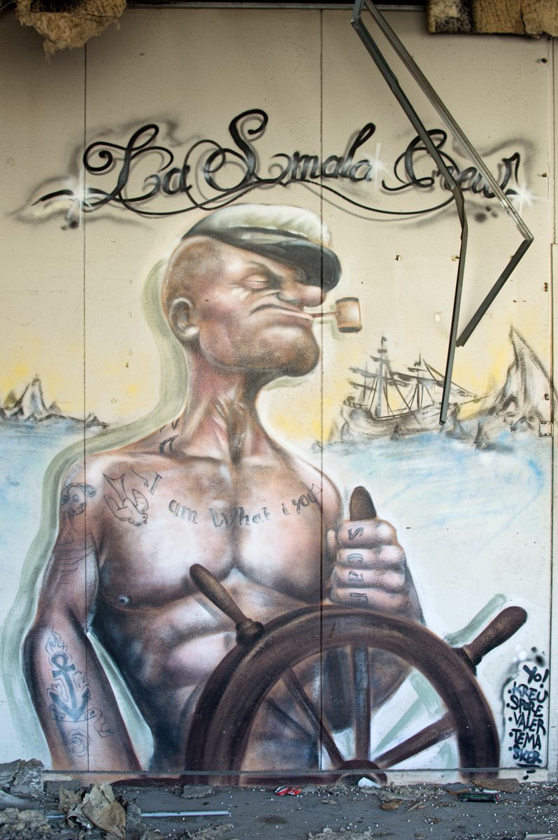 Un_Bon_Mot's tweet image. "Popeye" par #LaSmalaCrew (#valergraffiti #valer #spore #kreu #sker), France, Moselle 57. 
#graffitiart #graffiti #StreetArt #urbanart #urbex