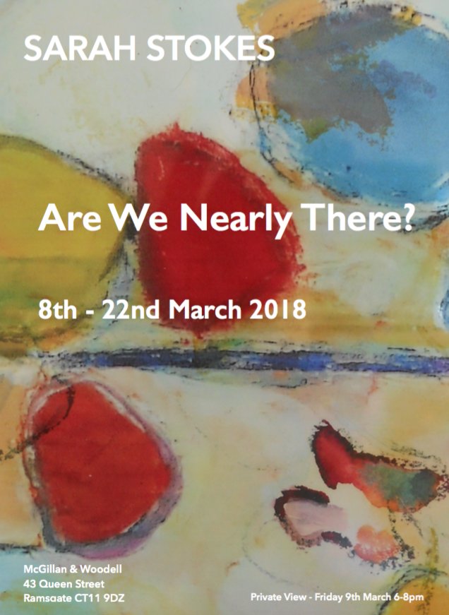 McgandW's tweet photo. Sarah Stokes exhibition 'Are we nearly there?' - starts on 8th March (Private view on Friday 9th March from 6-8pm) 
All welcome https://t.co/0Yq2lTMSBo