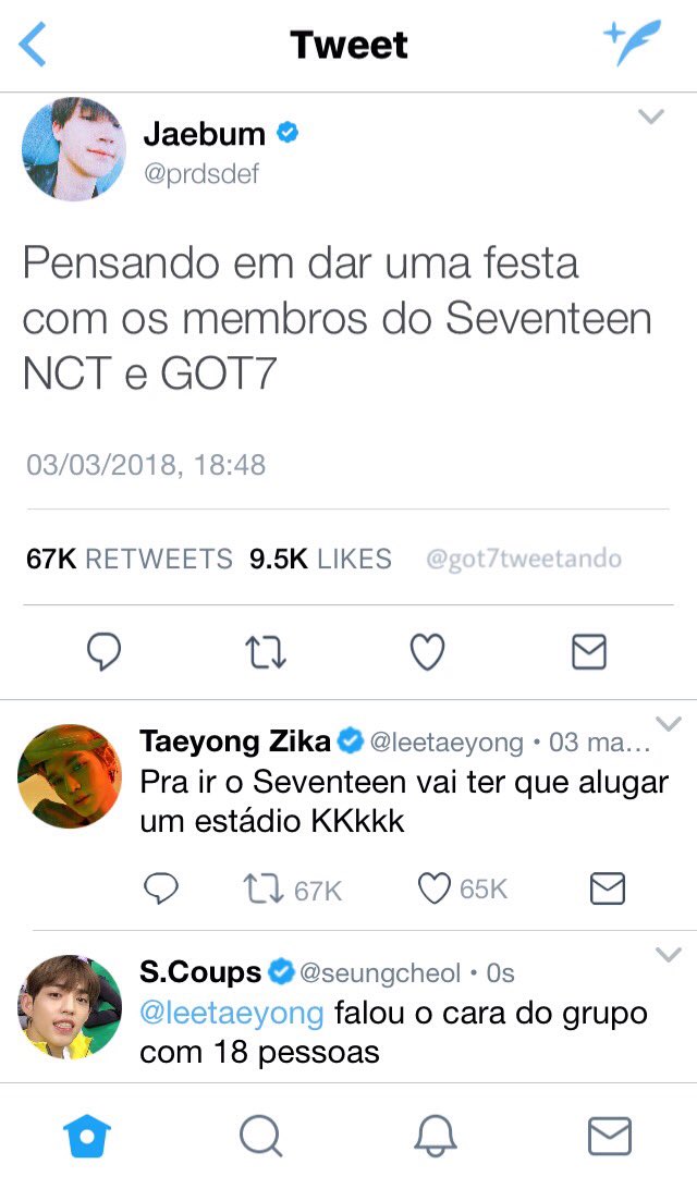 got7tweetando's tweet photo. Uma conversa normal entre líderes https://t.co/x1fuRIdYc2