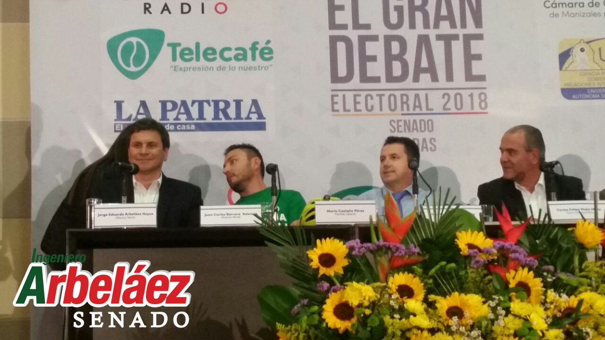 jorgearbelaezh's tweet photo. Estuvimos presentes en el gran debate electoral  de los candidatos Caldenses al #Senado que tuvo lugar en el aula máxima de la Universidad Autónoma de Manizales.
#ColombiaVenceAlCorrupto #Caldassimeimporta #AlianzaVerde #Colombiasimeimporta https://t.co/L2EbD6uExJ