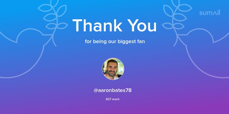 Our biggest fans this week: @aaronbates78. Thank you! via sumall.com/thankyou?utm_s…