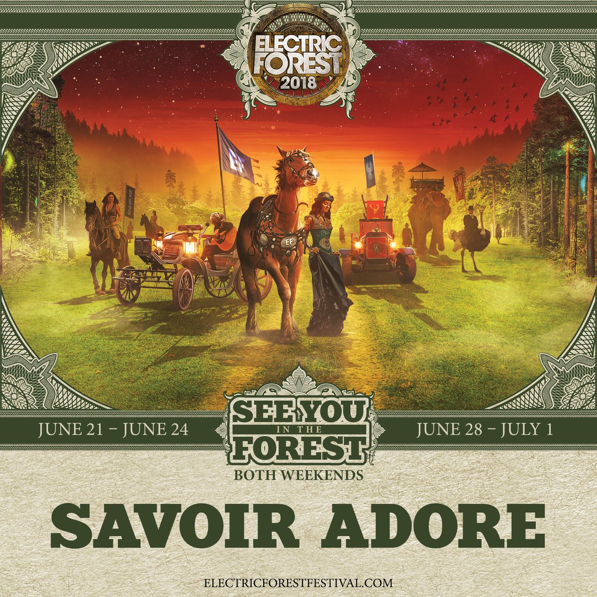 Electric_Forest's tweet photo. Pop-rock duo @SavoirAdore is bringing their dreamy vibes to The Forest for both weekends of #EF2018! 💚 #SavoirAdore #ForestFamily
⚡🌲 https://t.co/GlscstiQkQ https://t.co/TRrK6rTaiu