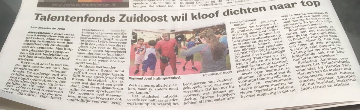 Sporttalenten uit Zuidoost – en dat zijn er veel - een zetje in de rug geven. Dat staat centraal bij het Sport Talentenfonds, dat op 7 maart wordt gelanceerd. Met onder meer (oud) topsporters en talenten. In De Telegraaf alvast een preview.