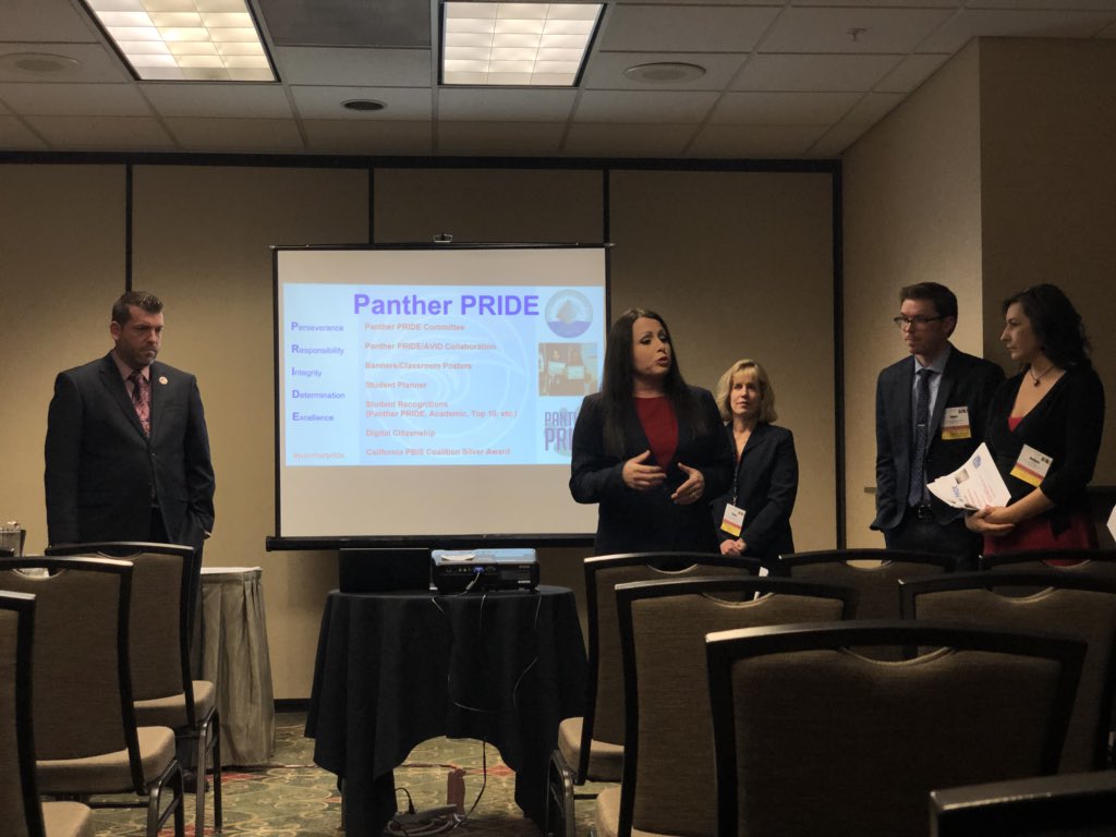 DrKedziora's tweet photo. The amazing staff from @MtViewMS presenting at #CLSAC18 as part of their Schools to Watch recognition. We are proud of their #pantherpride. https://t.co/1x6EI8Aq42