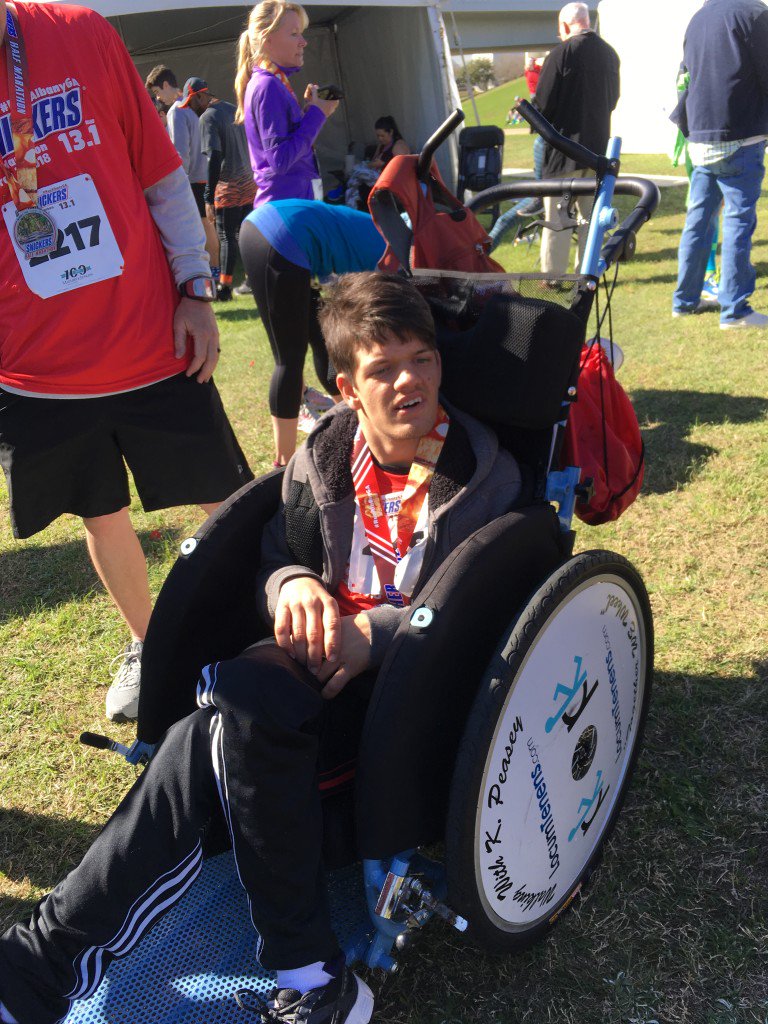 KylePeaseFdn's tweet photo. Scott and Tifton Hall joined Kevin Enners Snickers Marathon & Half Marathon at the in Albany, GA this morning. Congrats to Scott and TIfton on their first race together. Way to go guys!
#TogetherWEWheel #StrongerTogether #SnickersMarathon #inclusion #SupportInclusion https://t.co/wm6cKykCr2