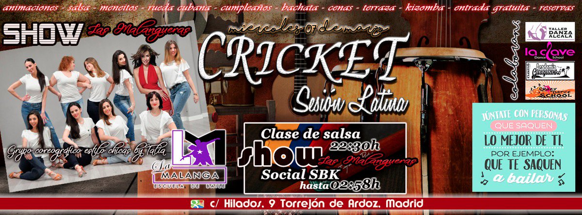 malanga_de's tweet photo. Este #miercoles estrenan nuestras chicas su nueva coreo en #Cricket en #Torrejondeardoz. No te lo puedes perder!! https://t.co/XKOawi6lGa