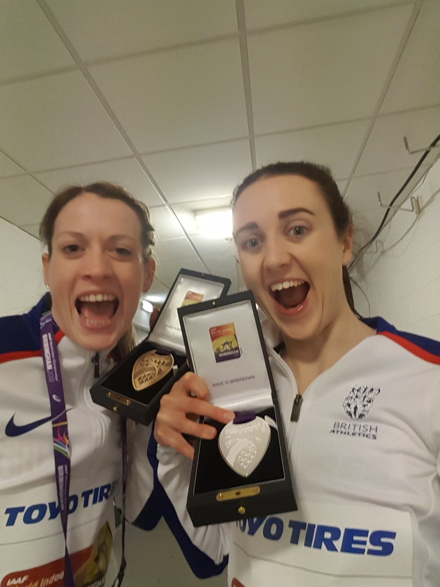lauramuiruns's tweet photo. World Indoor Medalists!!! Woooh! 
So happy for the lovely @EilidhDoyle 😘
@scotathletics @BritAthletics @kinrosshigh Lassies smashed it!! 👊 https://t.co/g6WRzDlLWw