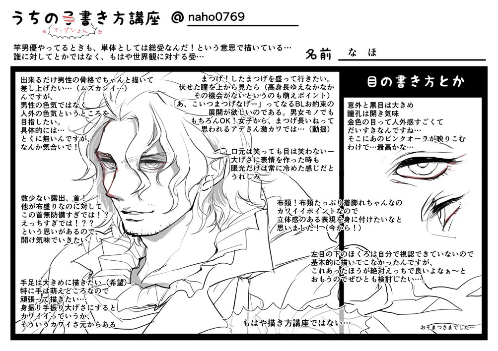 描き方講座のテンプレートを作って萌えどころプレゼンしました!(講座の体裁をとることをあきらめた) 