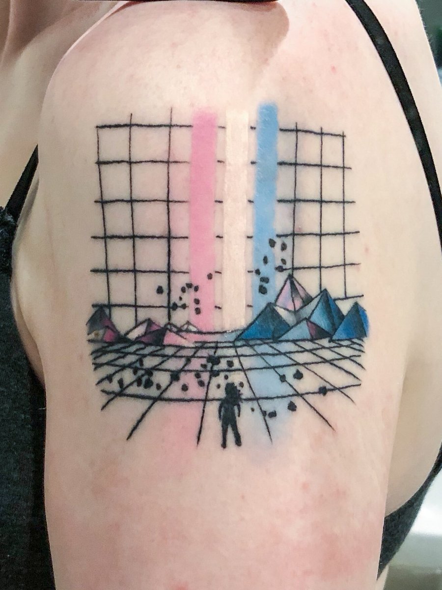 A Big Gay My Tattoo Is Almost Completely Healed Up For The Glasgow Concert Inspired By The Believer Cover Art But With My Own Twist Of Trans Pride Big