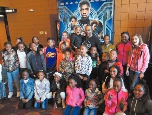 newsargus's tweet image. A Goldsboro High School class of 1992 graduate takes more than 70 Dillard Academy students, parents and teachers to the theater to see "Black Panther" in a move inspired by the Black Panther Challenge. Many donated to support his cause. 

buff.ly/2CU1KSN