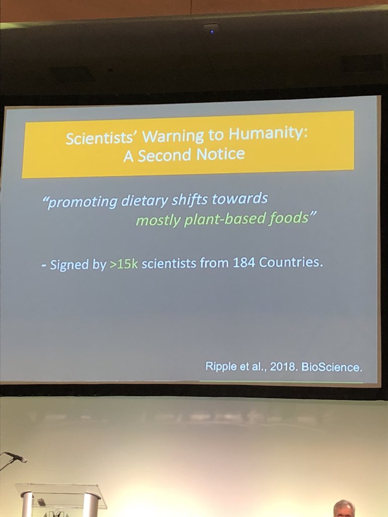 CulinaryMed's tweet photo. And this alert...from Helen Harwatt, Sustainable Food Specialist from the UK, during her presentation at the #sustainability symposium during #ICVN https://t.co/XzVksw52uz
