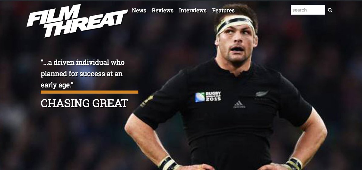 FilmThreat's tweet photo. “The film’s main journey is the final years of McCaw’s career, with the climax being the World Cup competition against Australia in 2015.” Paul Parcellin on Chasing Great. #WorldCup https://t.co/QzlQjZle1R https://t.co/BCPNiTCV0r