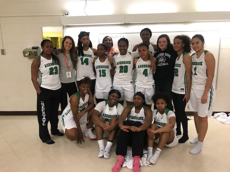 Fell short but played hard. So very proud of these girls and this season. I’m looking forward to see what the future holds for them. #nextchapter #turnthepage #neverletthemridethewave #proud #family #finishit 🌊 🏀 💚