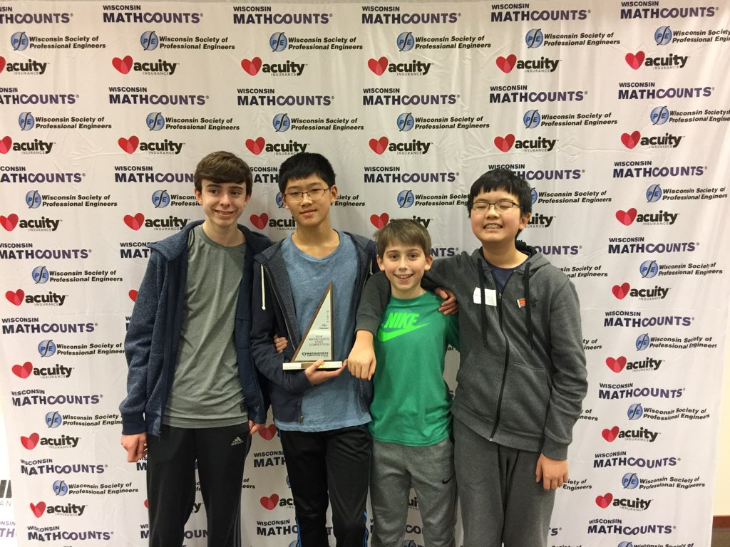 DrAndersonSMS's tweet photo. State Mathcounts Competition Honorees. Steffen Middle School was 5th overall! Eric Wan was 9th Ethan Wang from Lake Shore won the entire event! #MTSDLaunchPad2Success #MathIsBeautiful #SteffenPRIDE https://t.co/NP1kaUWPnt