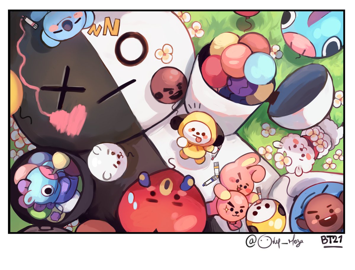 goshi_twt's tweet photo. 🎈🎈🖍 #Draw_BT21 #BT21 
I really enjoyed drawing them * v *) https://t.co/HiozuR351w