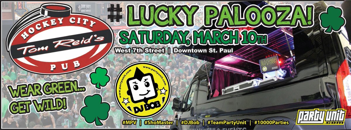 TomReidsPub's tweet photo. Join us for #LuckyPalooza next Saturday...West 7th’s super fun Block Party!  #MySaintPaul #BlockParty #w7th #Saturday #saintpatricksday pre-party!      💚🍀🍀🍀🍀🍺🍺🍺🍺💚 https://t.co/KnUnxoE90L