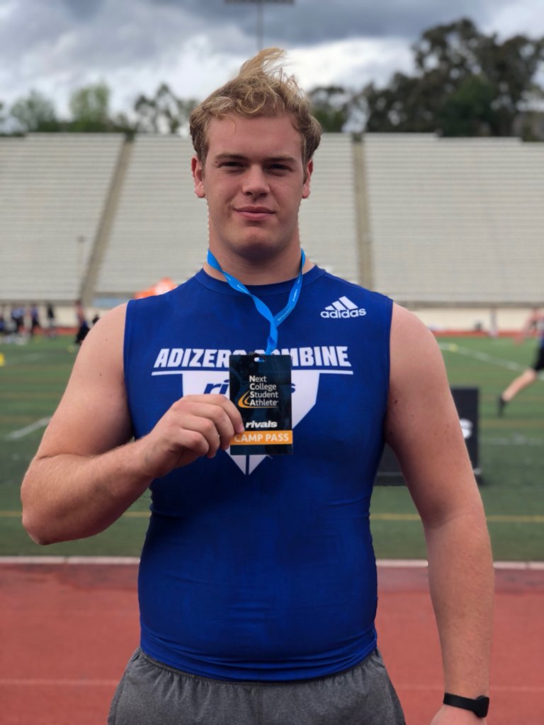 RivalsCamp's tweet photo. Great work at the #RivalsCombine today from Cal Frank (@calfrank2000) got him an invitation to tomorrow’s elite #Rivals3StripeCamp. Congratulations! https://t.co/HCeOf0rGhD