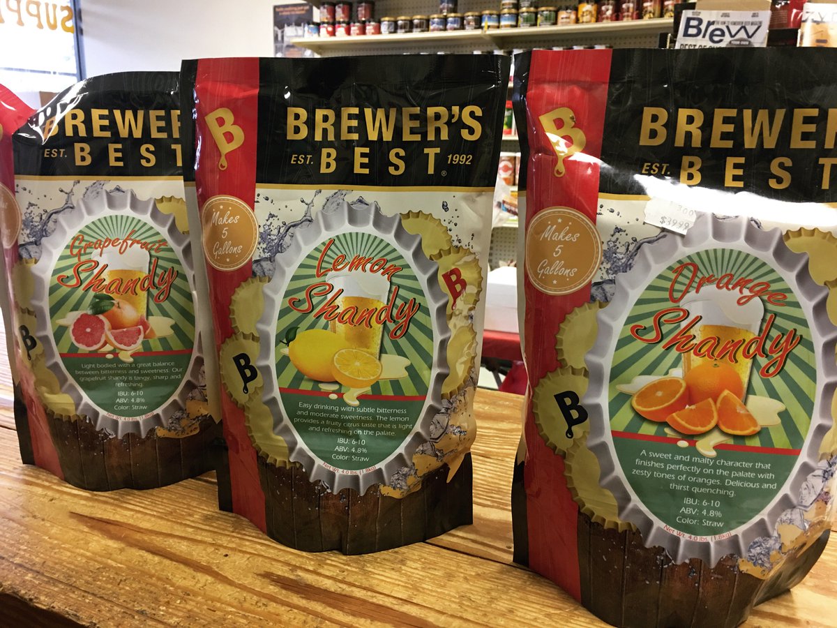Spring is right around the corner! Brewer's Best Shandys are the perfect complement to the warmer seasons. Each kit 5 gallons of shandy. Grapefruit, Lemon, and Orange Shandy kits are available at the shop now! Cheers!
#homebrew #shandys #hbhq #homebrewheadquarters #brewersbest