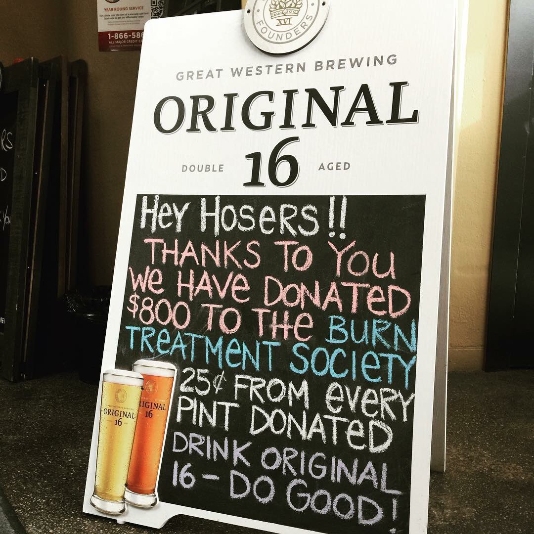 hoseandhound's tweet photo. Did you know? The Hose and Hound is partnered with @original_16_beer and donates 25cents from EVERY pint to the Calgary Firefighter’s Burn Unit Society?! 👍🏻
#pintsforcharity #original16 #yycbuzz #charity #firefighter #calgaryfirefighters #calgaryfirefightersburntreatmentsociety https://t.co/9GIAryYL8f