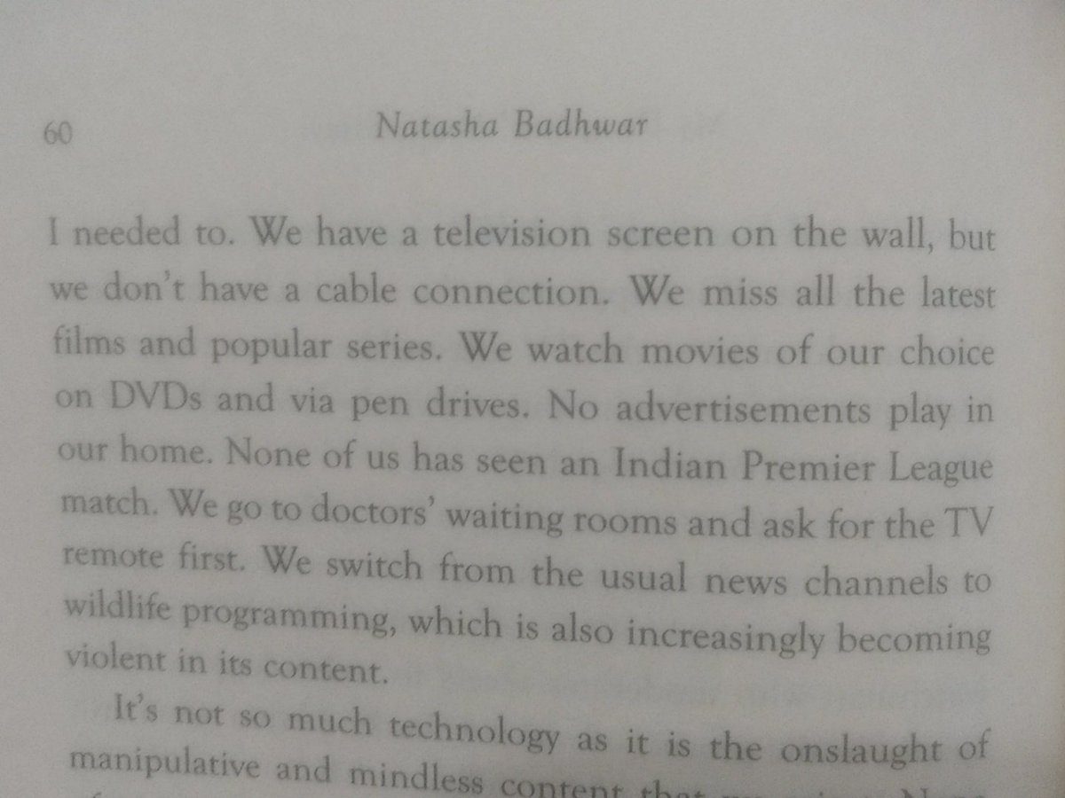 znaqvisajjad's tweet photo. I've gone from reading books very, very quickly to extremely slowly. Been reading @natashabadhwar 's book off and on for a long time now, and this paragraph surprised me. I thought my family was the only one like this! #books #reading #nocabletv https://t.co/PqlDCeGeqI