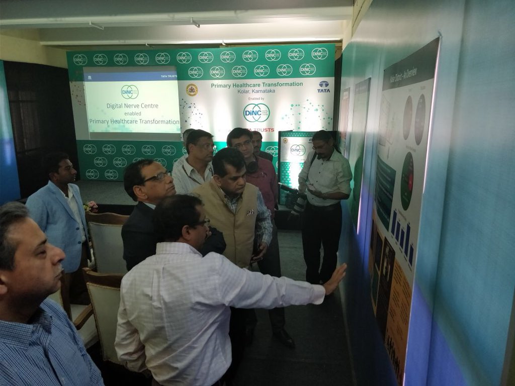 A fascinating visit to the Digi Health nerve centre which technologically integrates Sub- centres, PHCs, CHCs &amp; Dt. Hospital &amp; ensures efficient patient care at grassroot level. Gr8 work by TCS &amp; Tata Trust.