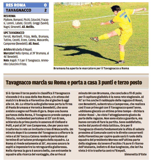UPCTavagnacco's tweet photo. Sul @messveneto si parla della bella vittoria del Tavagnacco a Roma! https://t.co/gxLluJBN8S