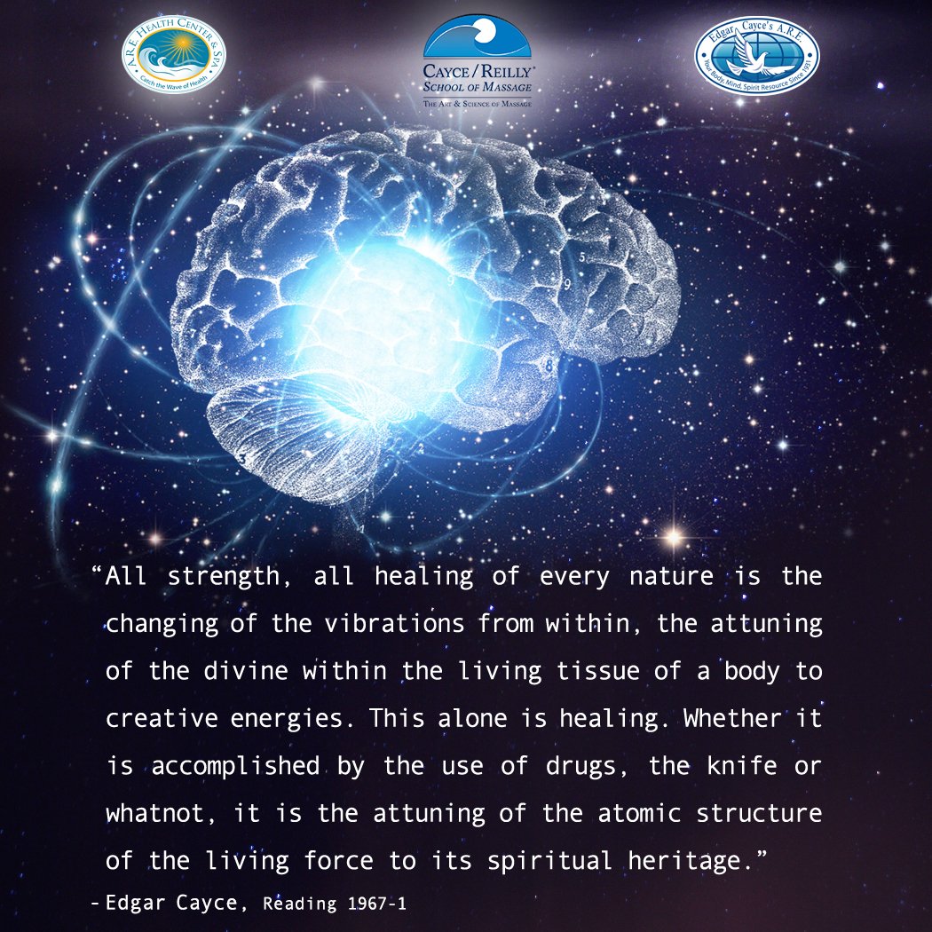 AREHealthCtrSpa's tweet photo. "All strength, all healing of every nature is the changing of the vibrations from within, the attuning of the divine within the living tissue of a body to creative energies. This alone is healing..." #EdgarCayce #holistichealth #CayceReilly #massagetherapy #vibrationalhealing https://t.co/8NLJKaGtTX