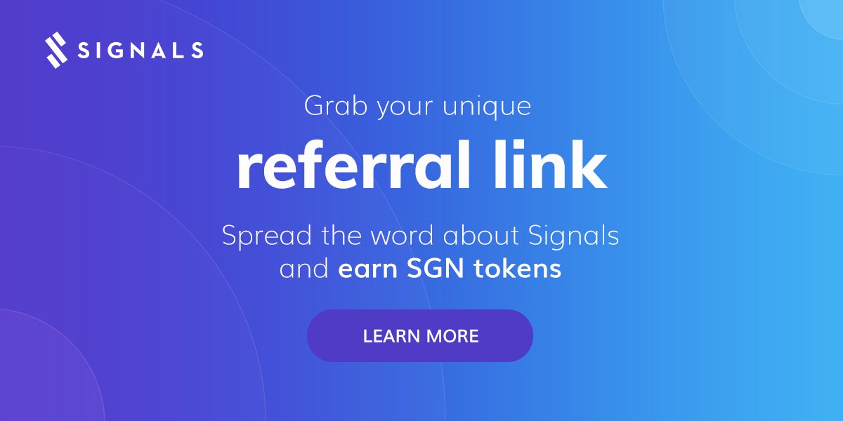 Share your unique invitational link with friends, around social media or crypto forums to gain referrals and earn SGN Tokens.

The main sale starts tomorrow! bounty.signals.network