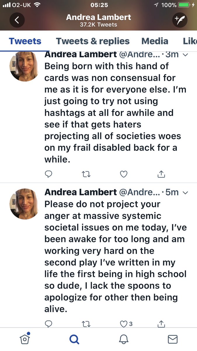 Mitsawokett's tweet photo. So @AndreaLamber resorts to typical White Woman’s tears &amp; plays victim. 🙄 Now being ableist &amp; # racist af + using disability re the #disabledNative #disabledNDN woman who told her the last time she tried it that #MyDisabledHouseboundLife is a PERSONAL PROJECT of mine.  😡 🚮🔥 https://t.co/yPZnq6hZfS
