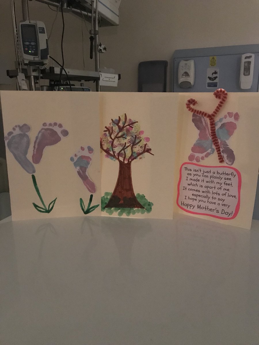 PCCUatNCH's tweet photo. Some of the lovely #MothersDay2018 cards our fantastic night nurses have created with the help of some wee ones...we have already had some amazing mums a little tearful this morning #TeamPCCU 💐Happy Mother’s Day 💕 https://t.co/c7oATULBdb