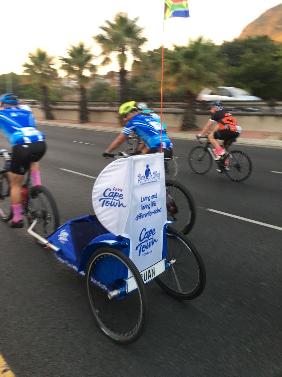 WarriorOnWheels's tweet photo. And they are flying past!! Well done Team. Keep it up! 😀 Current status of our riders! Looking good! It is @ctcycletour #WOW #WOWBuggy #CapeTown #CTCycleTour2018 #cycletour #Back2OurRoutes #GiftofAdventure #lovecapetown ❤🚵 https://t.co/Sqd9X2YwL3