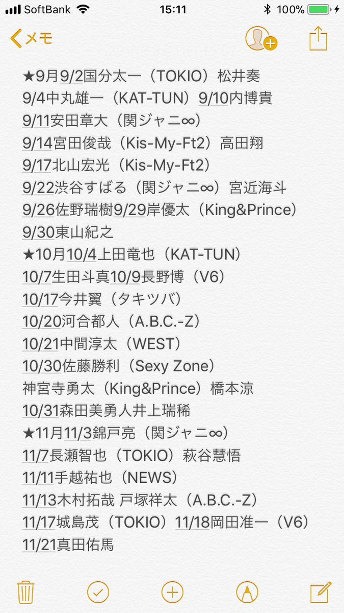 ジャニーズ男子 Sur Twitter ジャニーズ誕生日一覧表 1月 12月 一部jr 含む 永瀬廉 平野紫耀 高橋海人 岸優太 岩橋玄樹 神宮寺勇太 佐藤勝利 菊池風磨 中島健人 マリウス葉 松島聡 みんなで誕生日はお祝いしましょう