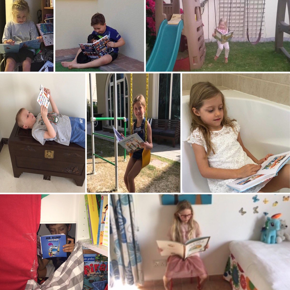 GISPYPG1's tweet image. Grade 1RD have been reading their books in unusual places...even in the bath 📚 #behappybegcs @gcsbookweek #keepreading