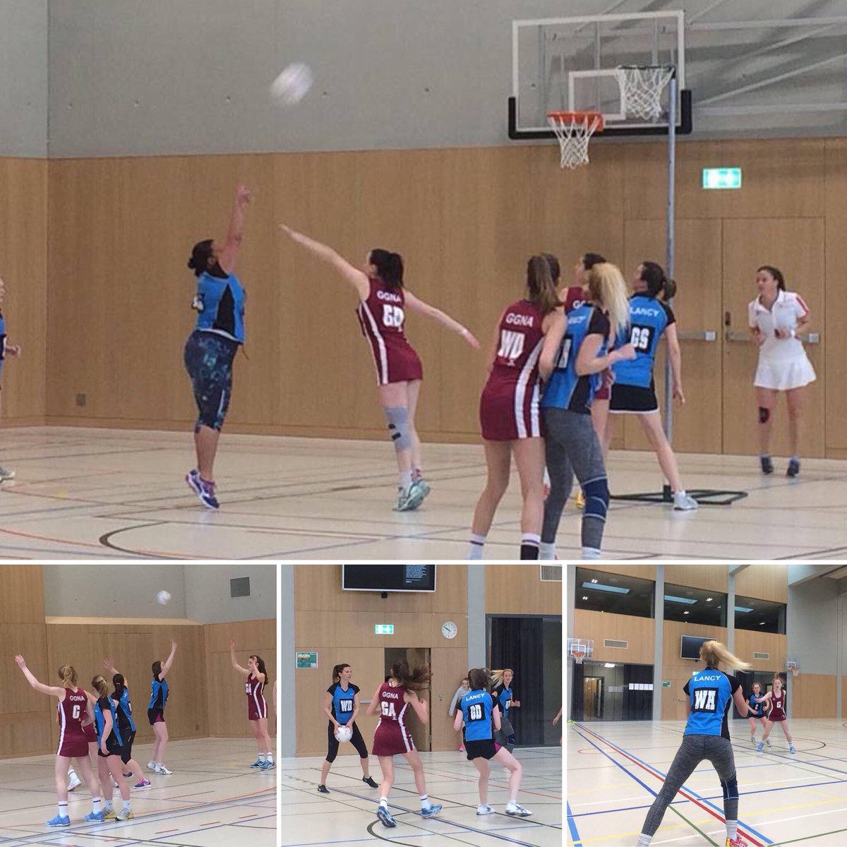 SwissNetball's tweet photo. Lancy &amp; @GenevaGNA in action yesterday in the Swiss Netball League, Matterhorn Division
#LoveSwissNetball  ❤️🇨🇭🏐 https://t.co/C13kWfPCMz