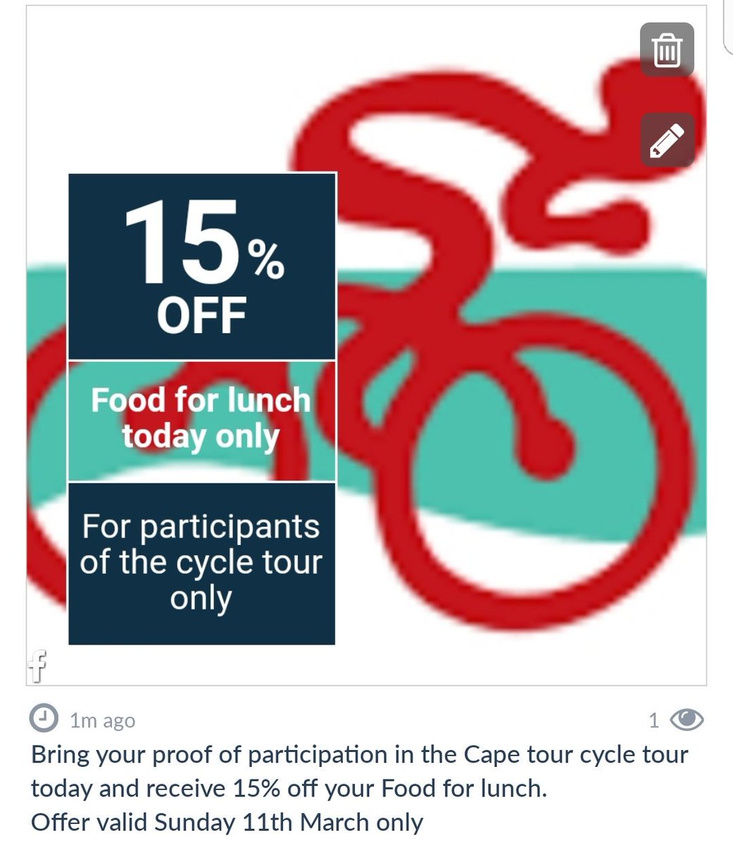 CrabshackNbbq's tweet photo. Come redeem your well deserved discount! #Capetowncycletour https://t.co/LsnLpB8Kep