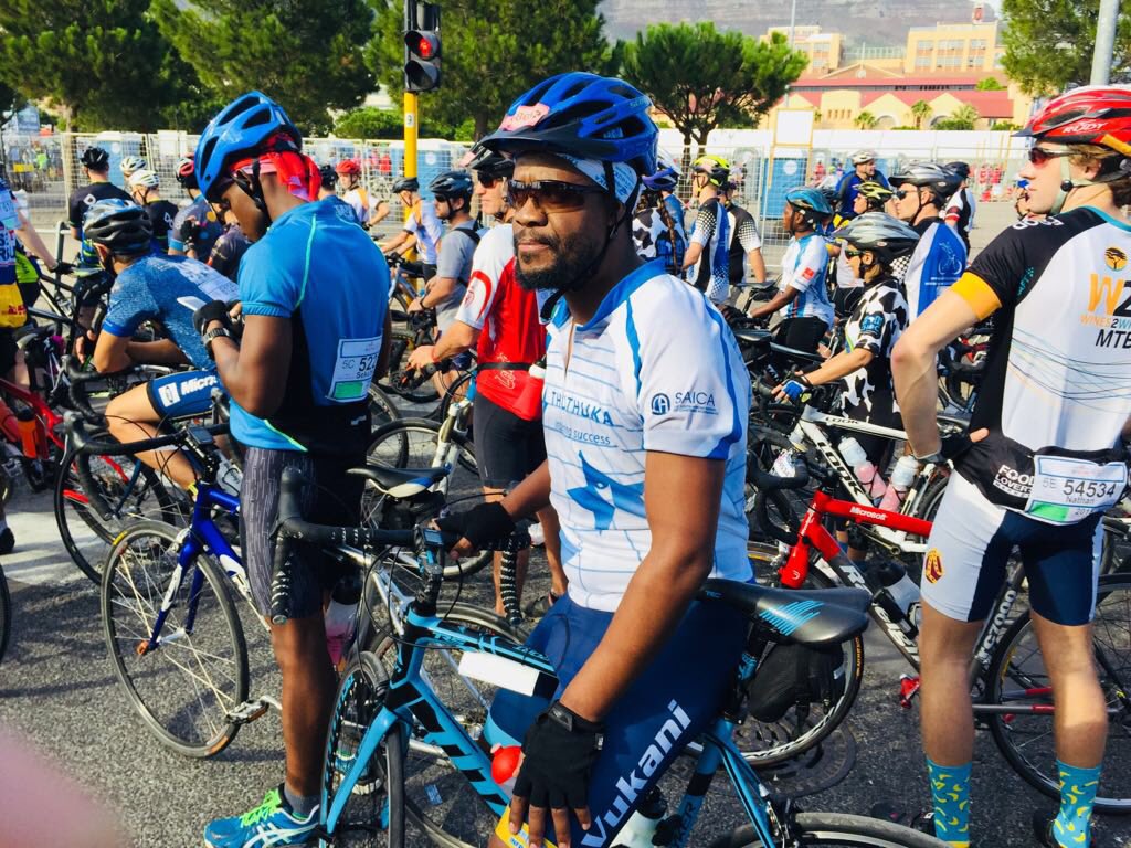 saica_za's tweet photo. Go, go, go! So proud of the #cycleforthuthuka team doing today’s #CTCycleTour2018 https://t.co/cbgHpKRXGq