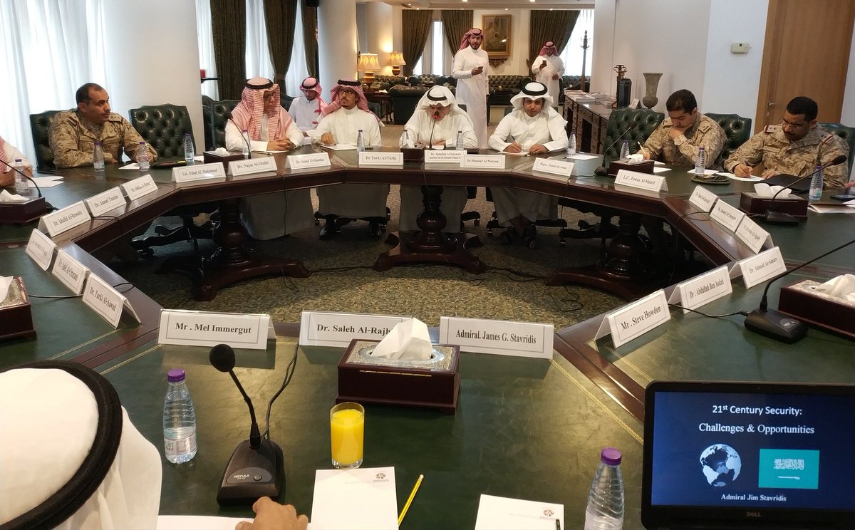 KSAPSAIDS's tweet photo. #KSAPSAIDS hosted today @stavridisj dean of @FletcherSchool. A round table discussion titled "challenges and opportunities" took place. Participants from various government agencies and faculty of the institute attended the event. https://t.co/kEhLPggOXh