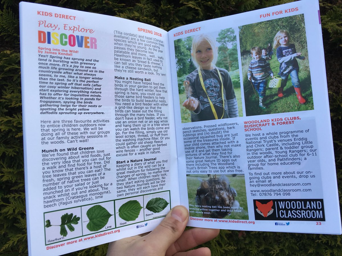 woodlandclass's tweet photo. Very happy to see us in print in @KidsDirectChest magazine. Ideas for getting outdoors now Spring is here! #kids #forestschool #wrexham https://t.co/lS20xOiB3o