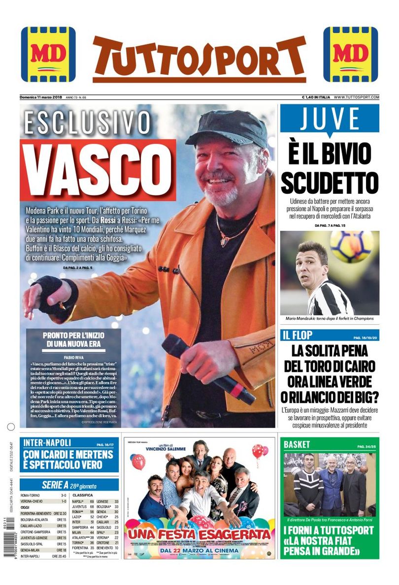 La #Juventus può trovare la vetta in tre giorni. #InterNapoli chi si ferma è perduto. L'intervista a #Vasco #rassegnastampa #tuttocalciatori