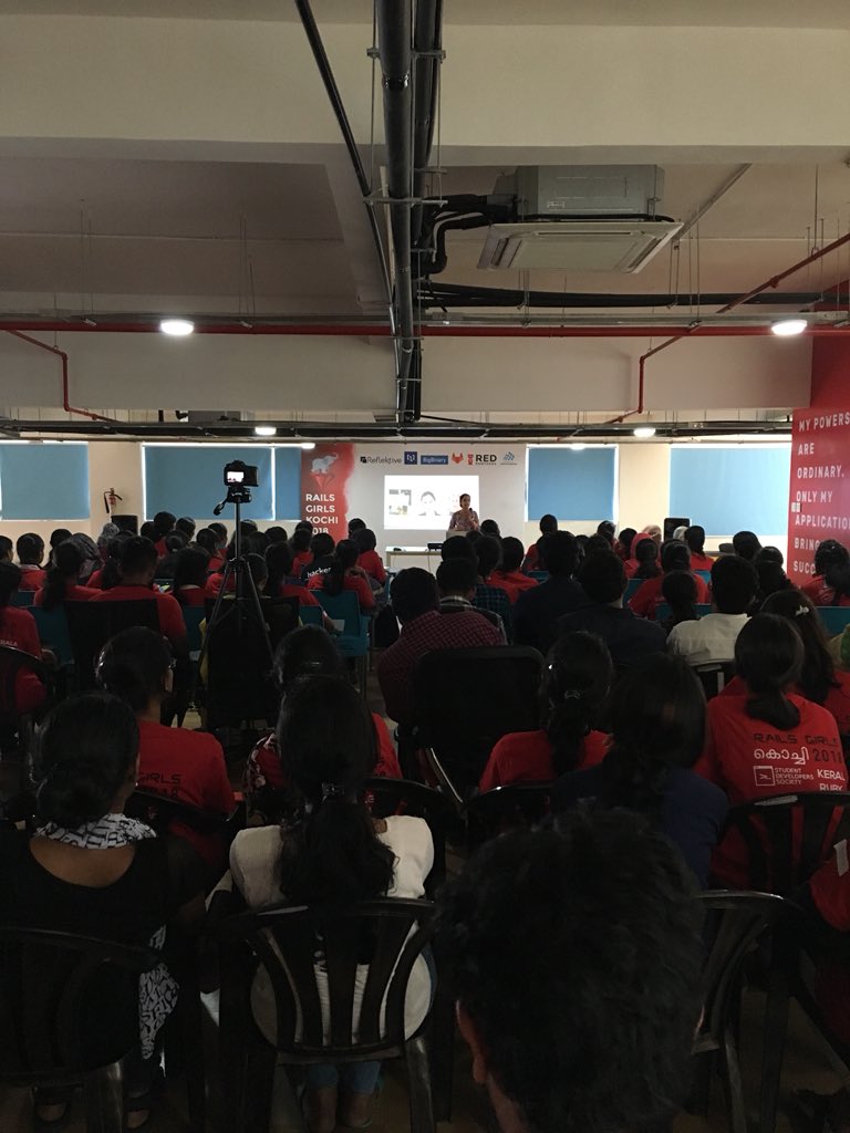 railsgirlskochi's tweet photo. Talk by Leena SN @railsgirlskochi 
#RGK18 #RailsGirlsKochi https://t.co/WgBwHjE3ka