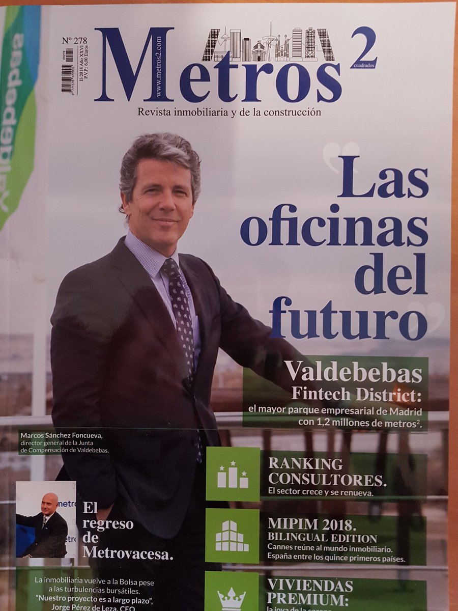CesineEditorial's tweet photo. En el nuevo N.278 de la #RevistaMetros2 encontrarás el ranking de #CONSULTORES2017, el especial #MIPIM2018, el regreso de @metrovacesa, el Reportaje de la jornada #HIPOTECAS2018 y mucho más. https://t.co/5bn9YuEiqX