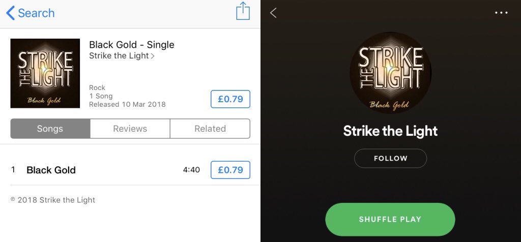 Very excited (and relieved!) to announce that our debut single ‘Black Gold’ is available everywhere to buy and download, including iTunes &amp; Spotify, two main services people were asking for! Go go go!
#iTunes #spotifyplaylist #newmusic #newband #newrelease #rockband #blues