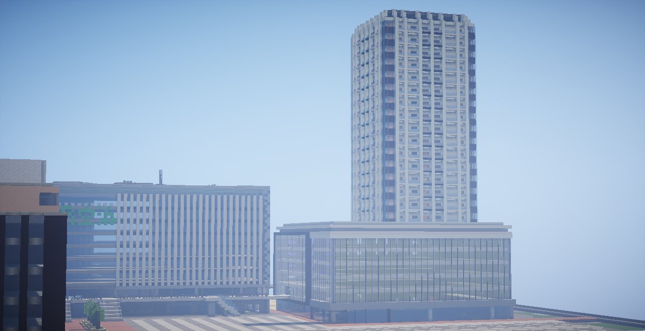 空浜市 マインクラフト現代建築 新たに高層複合ビル V I P が完成しました 地上22階建てで 下層部は商業施設になっています マインクラフト Minecraft Minecraft建築コミュ マイクラ