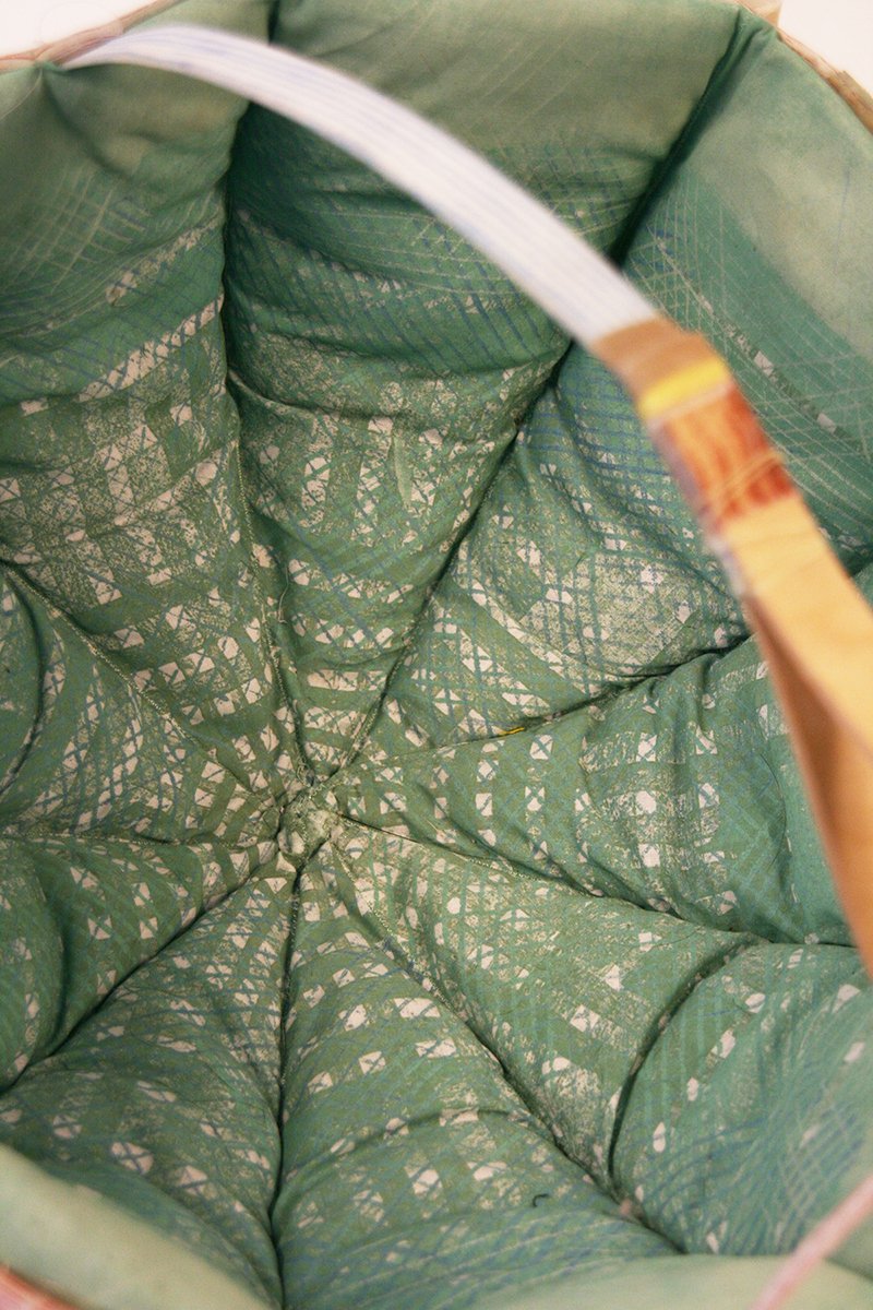 this dienke dekker basket feels comforting in a childlike way — like those baskets made of construction paper? mixed with a child's bedspread?