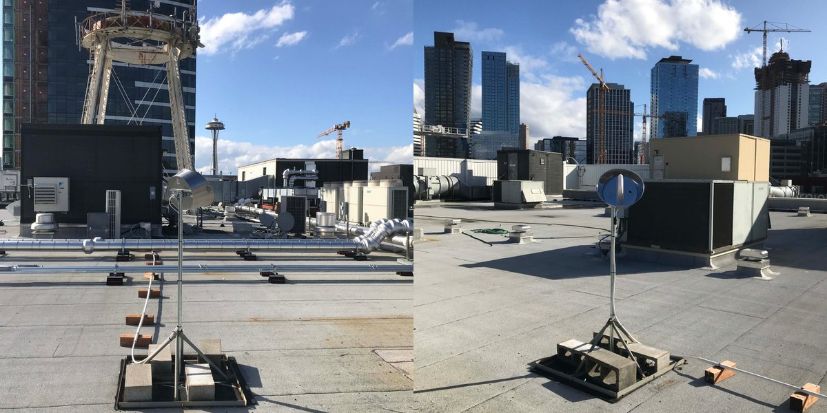 JDTECK's tweet photo. Changed out donor antenna at one of Best Buy's corporate offices in Seattle WA. Previous donor was a sector but JDTECK's new shielded antenna yields significantly better results. (RSRQ, RSRP and Throughput Speeds) 40 MBPS + on this passive mini DAS. https://t.co/EoCNJetX50