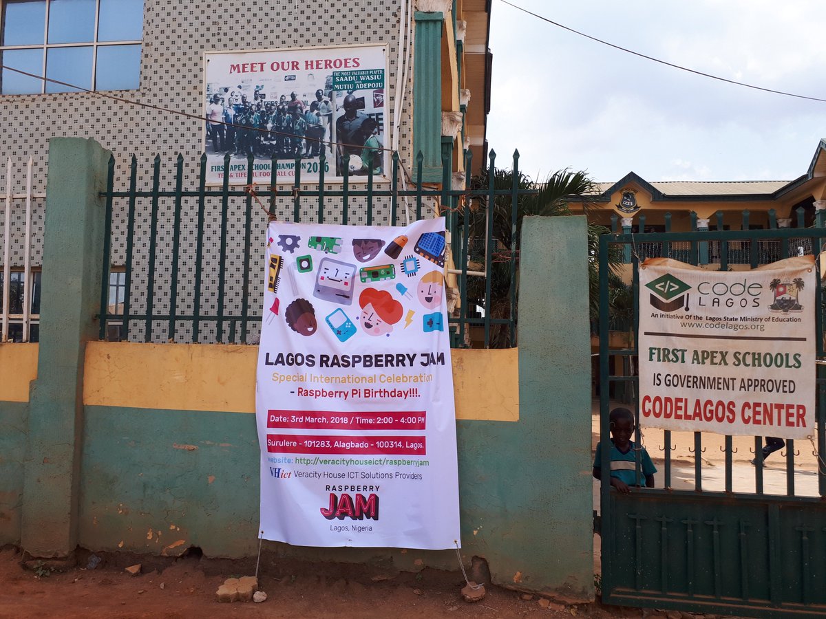 veracityhouse's tweet photo. @GABONIAVERACITY #PiParty Lagos Raspberry Jam 2018
Special International Celebration - 6th Raspberry-Pi Big Birthday!..
Lagos Nigeria @Raspberry_Pi @ben_nuttall #RJam #RaspberryJam #raspberrypi #physicalcomputing #robotics #edtech #coding #programming #edTechAfrica #veracityhouse https://t.co/FaxNlmQwS1