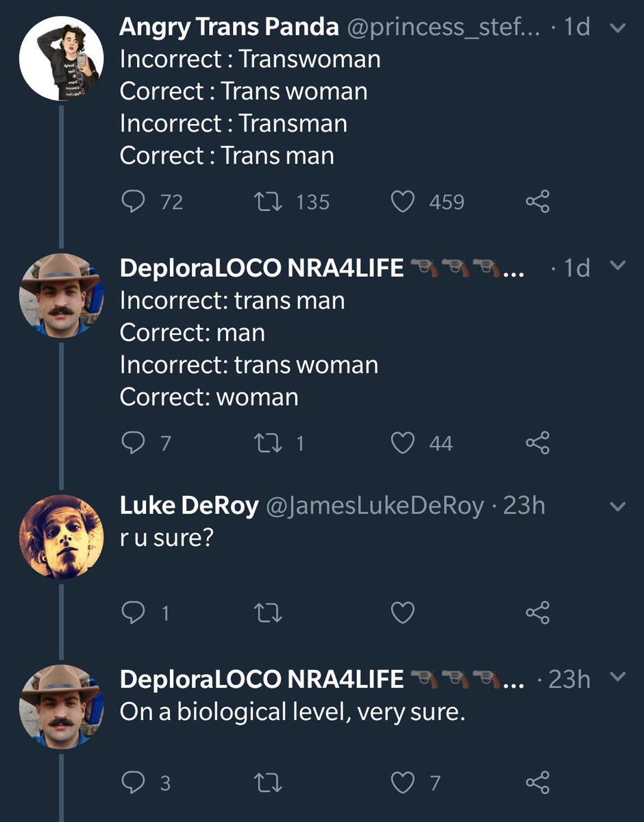 Ridnarhtim's tweet photo. My favourite thing today is this anti-trans guy accidentally being very supportive of trans people. https://t.co/MVsLrrvsTZ