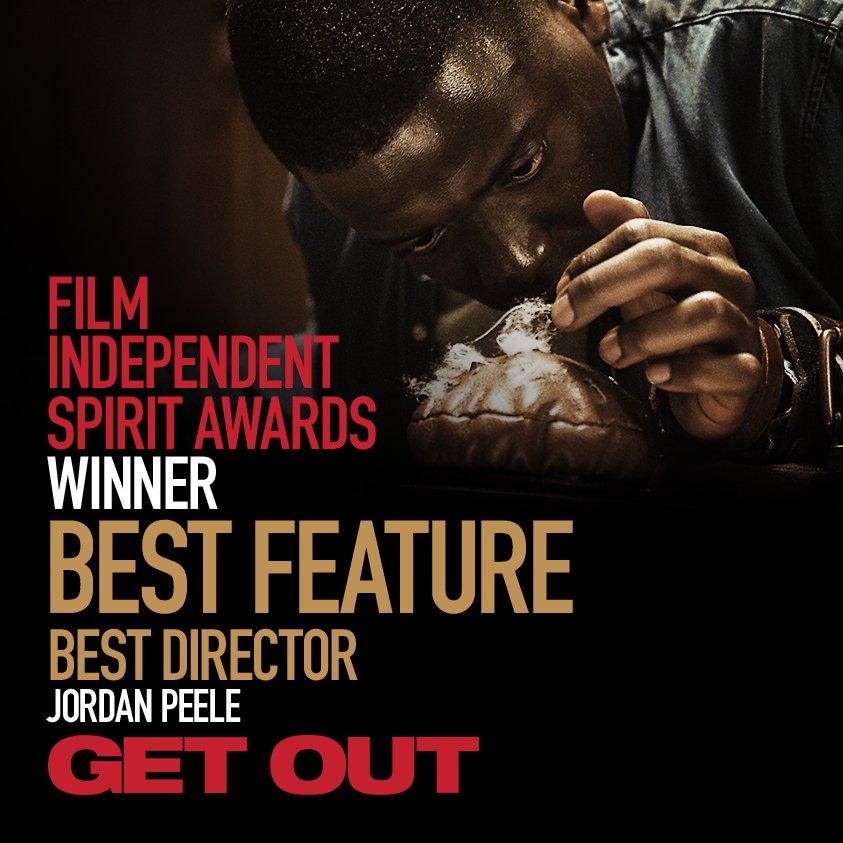 #GetOut wins the @FilmIndependent #SpiritAwards for Best Director and Best Feature!